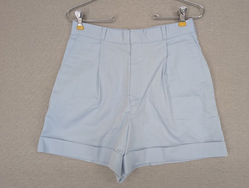 Vintage Cheryl Tiegs Cuffed Shorts Size 10 High Waisted USA Light Blue -0925F123